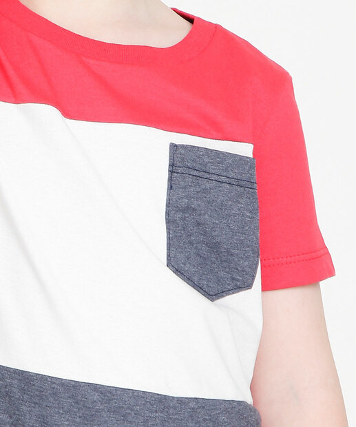 Camiseta Infantil Recorte Bolso Frontal MR Tam 4 a 10