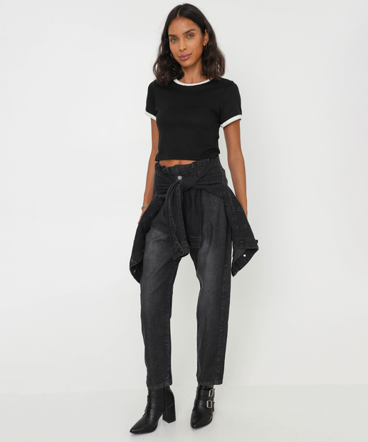 Image_Calça Jeans Feminina Clochard Bolsos Preto