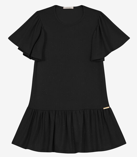 Image_Vestido Infantil em Malha Star Shine Trick Nick Preto