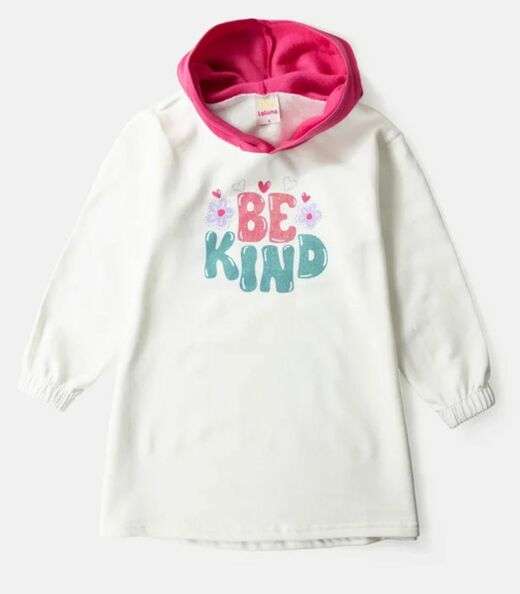 Vestindo Infantil Manga Longa Com Capuz Laluna Branco