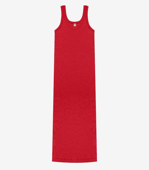Vestido Midi em Ribana Rovitex Vermelho