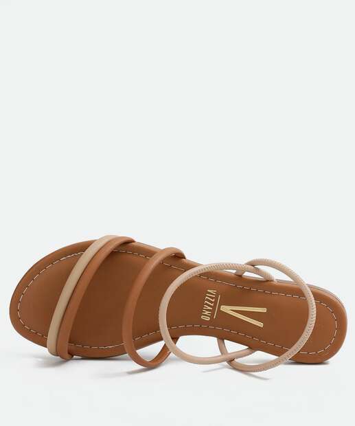 Sandália Feminina Rasteira Tiras Vizzano 