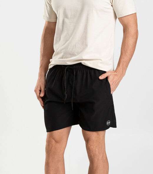 Bermuda Masculina Lisa De Microfibra Long Bong Preto