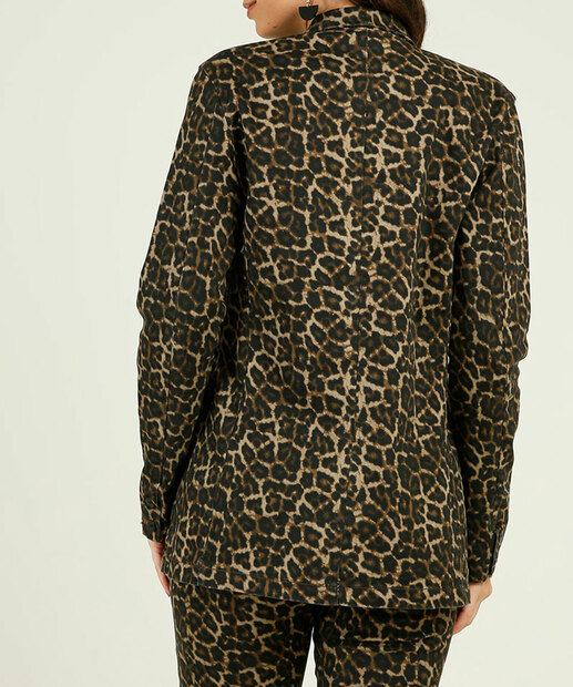 Blazer Feminino Sarja Animal Print Disparate