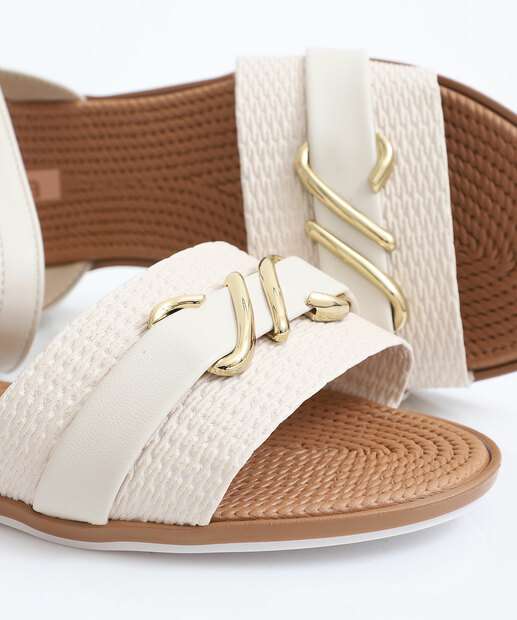 Sandália Feminina Rasteira Moleca Branco