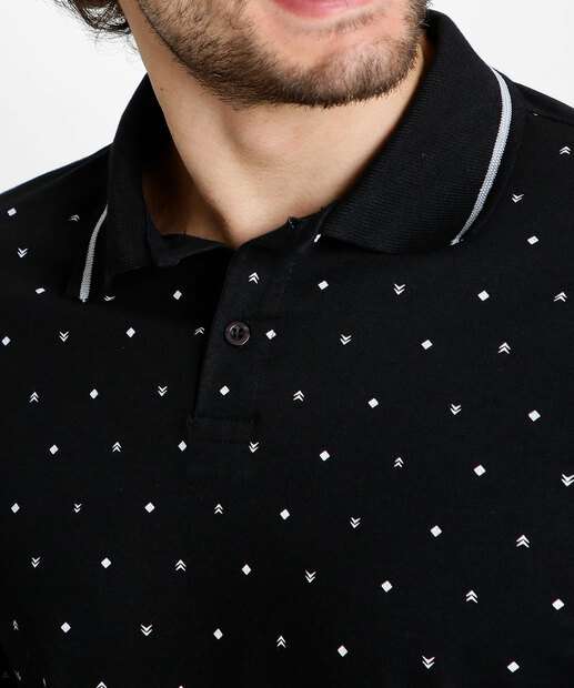 Polo Masculina Estampada Manga Curta MR