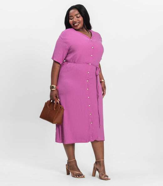 Image_Vestido Chemise Longo Plus Size Secret Glam Rosa