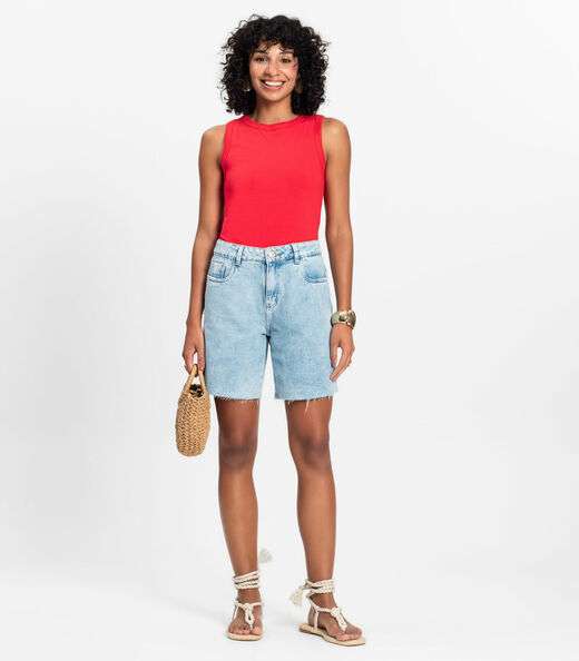 Regata Básica Feminina em Cotton Leve Rovitex Vermelho