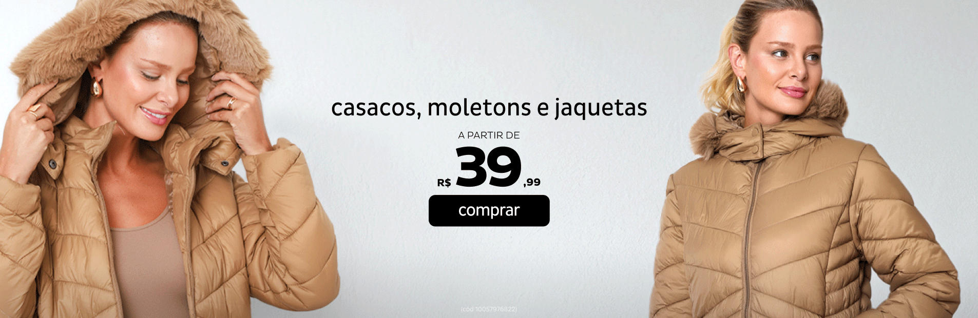 Casacos, Moletons e Jaquetas a partir de R$39,99