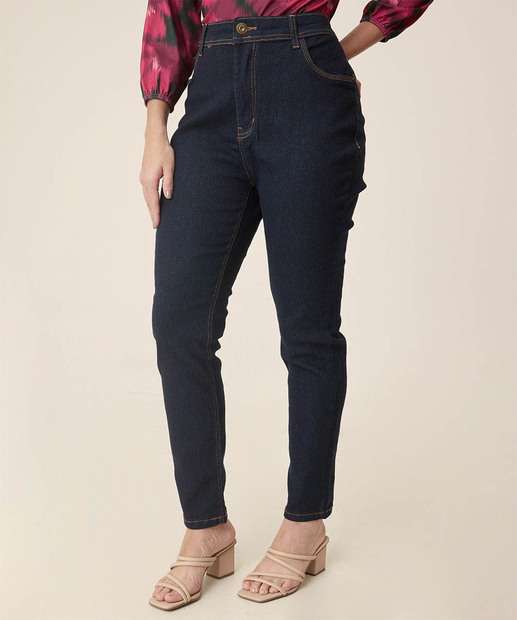 Calça Jeans Cigarrete Feminina Cintura Alta