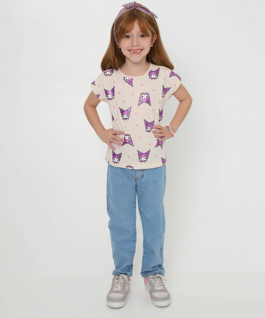 Image_Calça Jeans Infantil Bordado Bolsos Tam 4 a 10 Azul