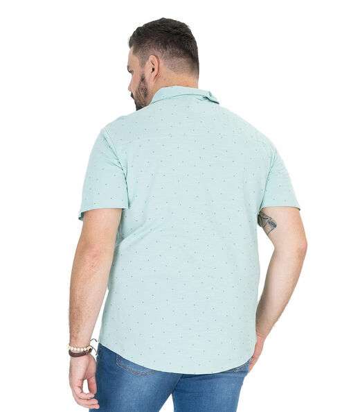 Camisa Piquet Plus Size Com Botões Diametro Verde