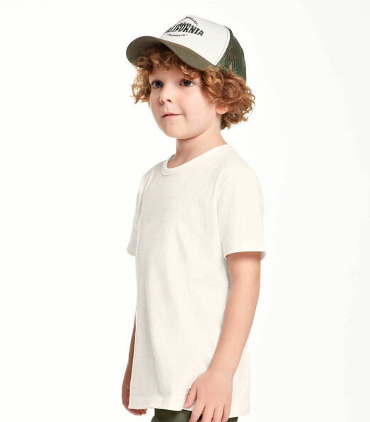 Camiseta Infantil Masculina  Meia Malha Trick Nick Bege