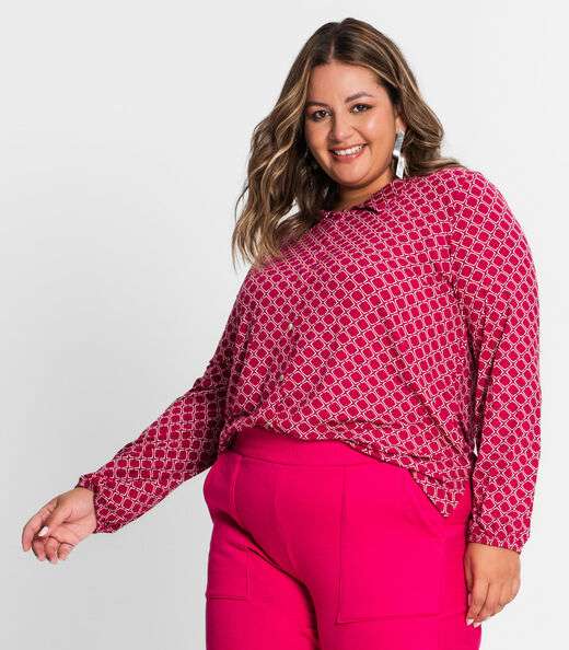 Blusa Feminina Plus Size Secret Glam Vermelho