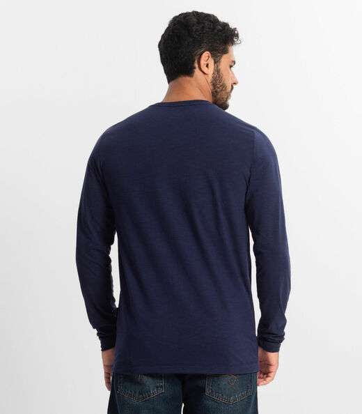 Camiseta Masculina Manga Longa Diametro Azul