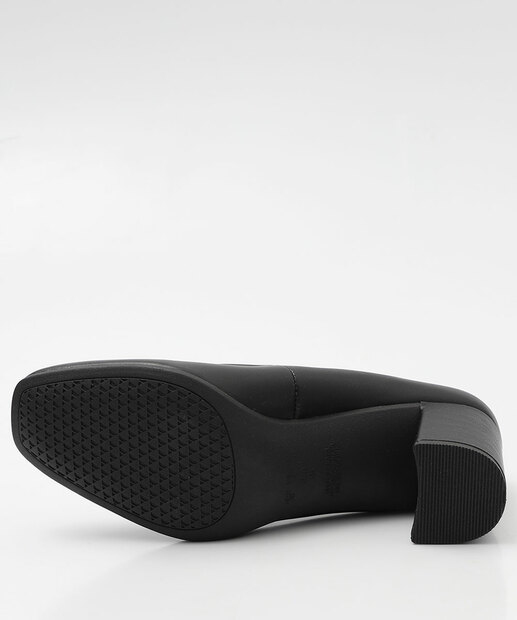 Scarpin Feminino Salto Grosso Via Uno Preto