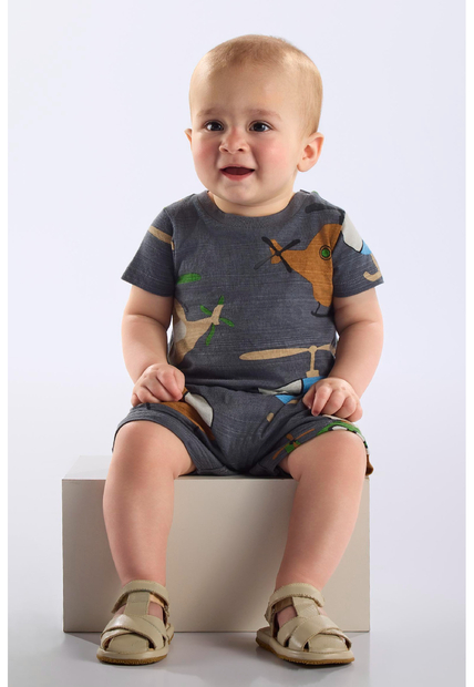 Macaquinho Estampado para Bebê Menino Up Baby
