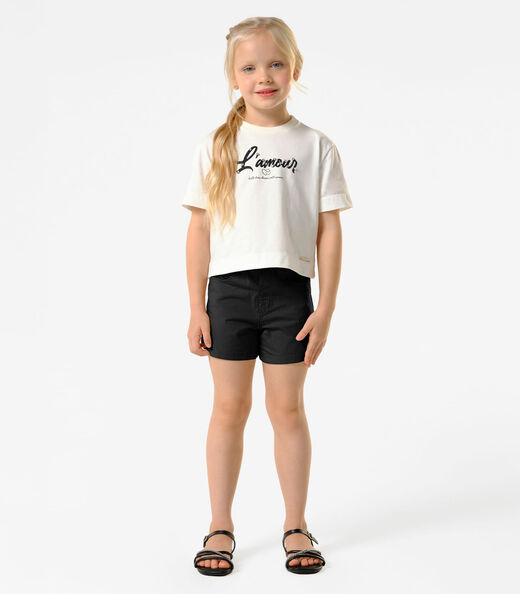 Conjunto Infantil Blusa Com Shorts Trick Nick Bege