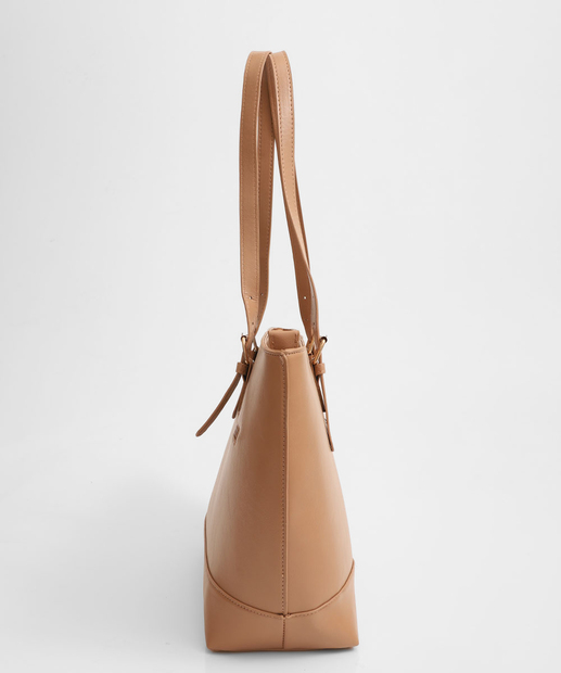 Bolsa De Ombro Tote Feminina Marisa Bege