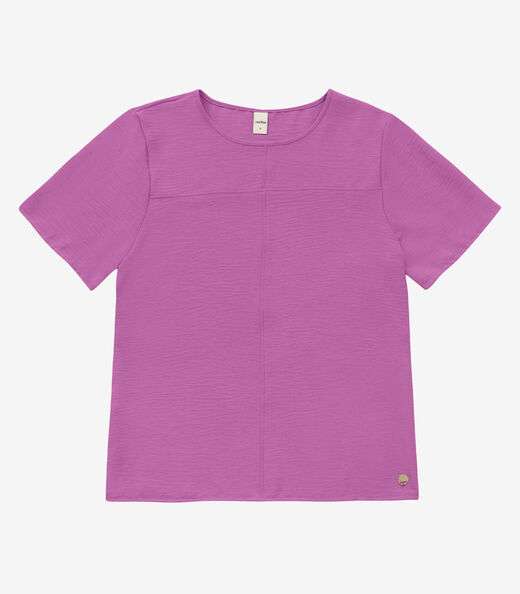Blusa Manga Curta em Air Flow Rovitex Roxo