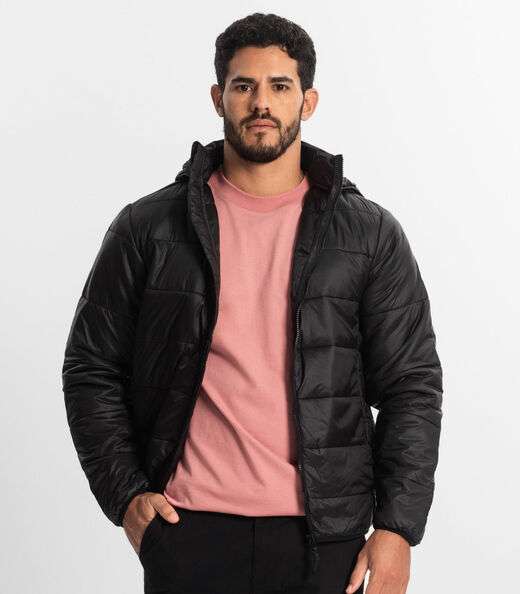 Jaqueta Com Capuz Masculina Diametro Preto