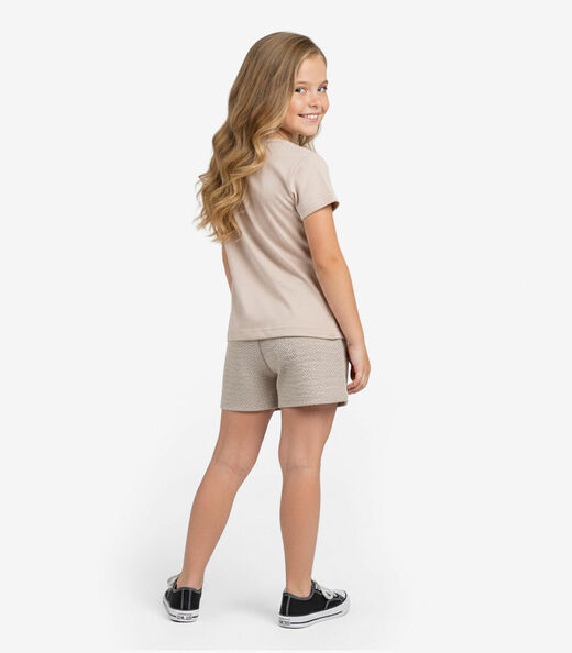 Conjunto Infantil Curto Verão Menina Select Marrom