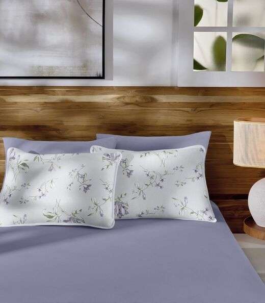 Jogo de Cama Queen 3pçs Estampado Vivaldi Roxo