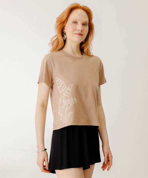 Image_Blusa Feminina Manga Curta Marisa Marrom