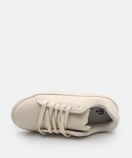 Tênis Feminino Casual Recorte Marisa Off White 
