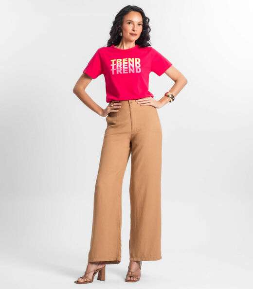 T-shirt Feminina Estampada Select Rosa