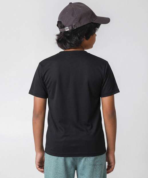 Polo Juvenil Manga Curta MR Tam 10 a 16 Preto