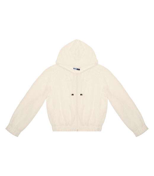 Image_Jaqueta Juvenil Em Pelo Safira Com Capuz Minty Bege