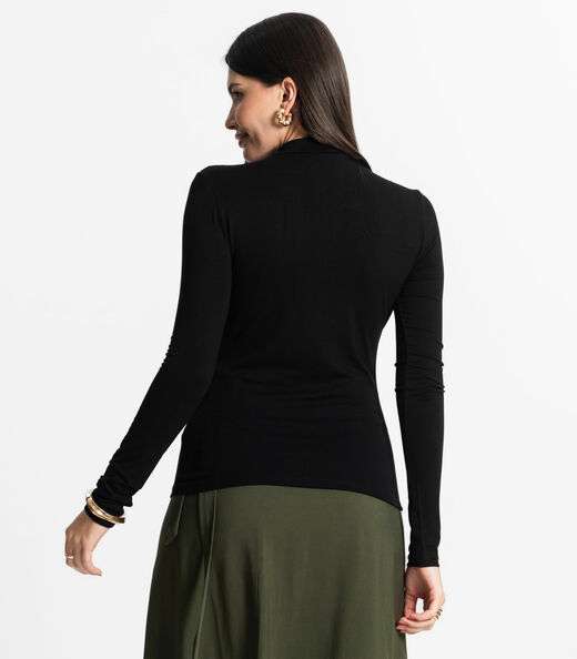 Blusa Manga Longa Básica Select Preto