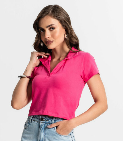 Blusa Feminina Manga Curta Endless Rosa