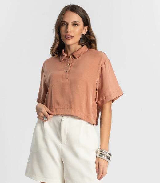 Image_Camisa Feminina Manga Curta Endless Marrom