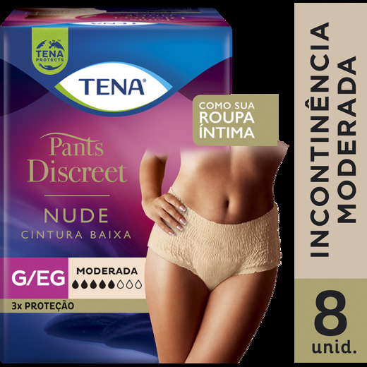 Image_Kit 4 Fraldas Adulto Tena Pants Discreet Nude G/Eg 8 Unidades cada