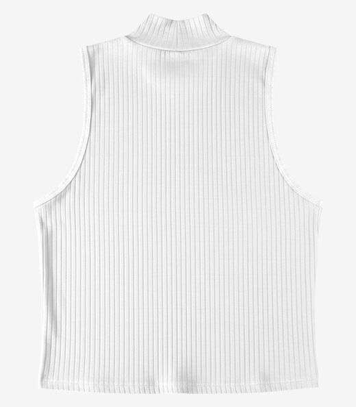 Regata Feminina Ribana Canelada Infinita Cor Branco