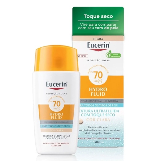 Image_Kit com 3 Unidades de Eucerin Protetor Solar Hydro Fluid Facial Cor Clara FPS70