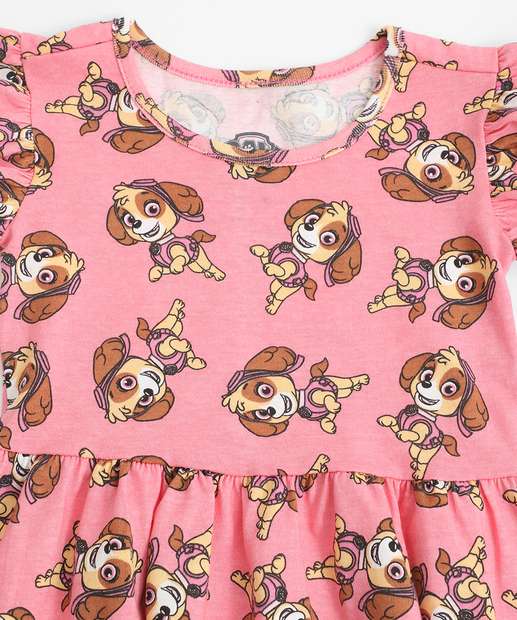 Vestido Infantil Sky Patrulha Canina Tam 1 a 3 Rosa