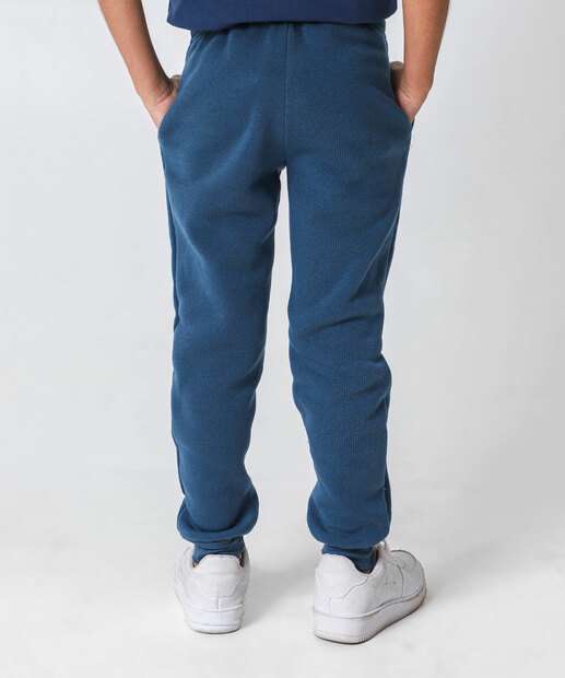 Calça Infantil Jogger Moletom Marisa Tam 4 a 10 Azul