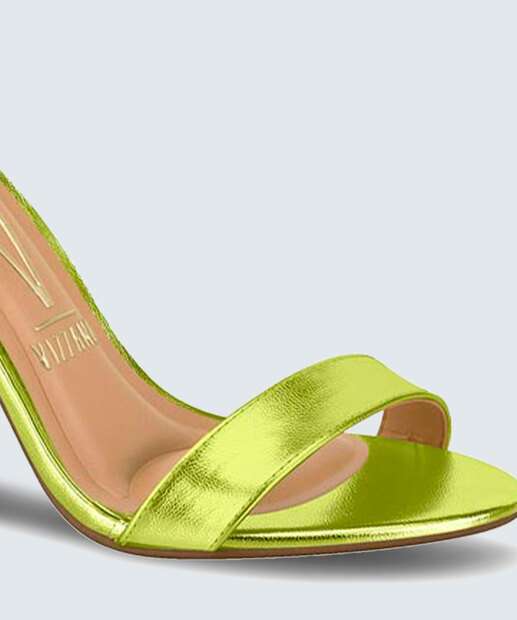 Sandália Salto Fino Feminina Metalizada Vizzano 