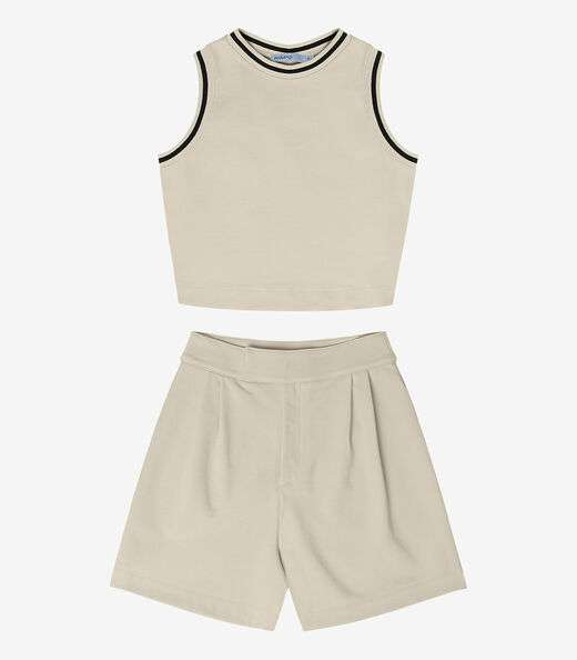 Conjunto Feminino Regata Com Shorts Endless Bege