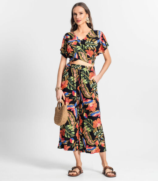 Blusa Feminina Estampada Endless Preto