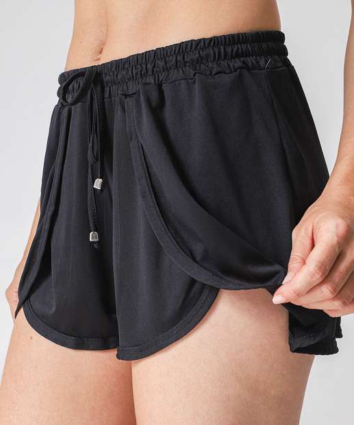 Short Saída De Praia Feminino Amarração Marisa Preto