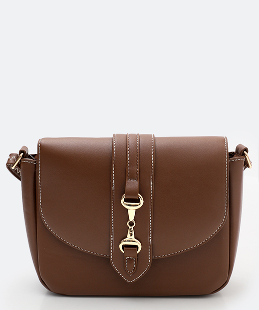 Bolsa Transversal Crossbody Feminina Marisa Marrom