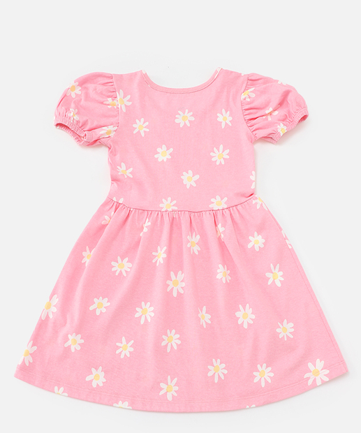 Vestido Infantil Estampa Margaridas Marisa Tam 1 a 3 Rosa
