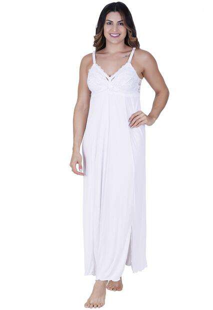 Camisola Amamentação Longa Concept Lingerie Branco