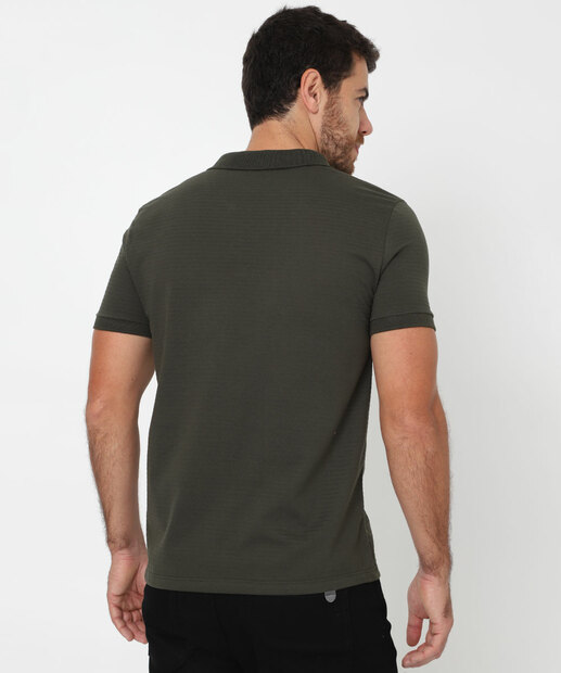 Polo Masculina Botões Manga Curta MR Verde