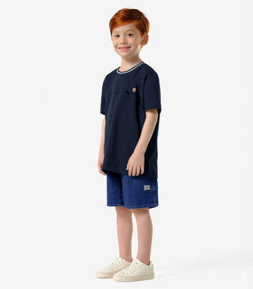 Bermuda Infantil Menino Jeans Trick Nick Azul