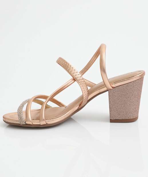 Sandália Salto Grosso Feminina Beira Rio Rosê